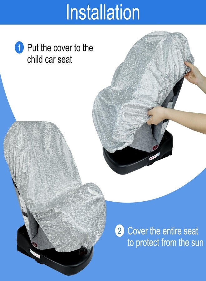 nomiou Baby Car Seat Sun Shade Cover - Keep Baby's Carseat Cooler Foldable PET Aluminium Cover for UV Protection, Dust - Image 4