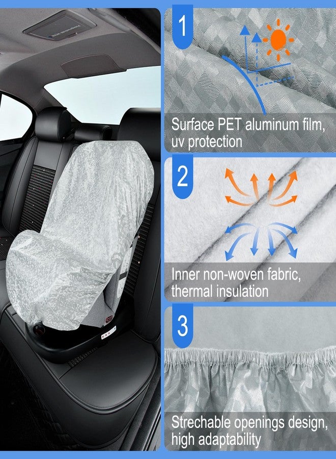 nomiou Baby Car Seat Sun Shade Cover - Keep Baby's Carseat Cooler Foldable PET Aluminium Cover for UV Protection, Dust - Image 2