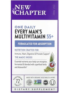 New Chapter Every Man's One Daily Multivitamin 55+, 72 Vegetarian Tablets  - Image 1