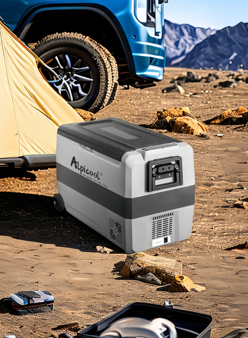 Agofyngs Alpicool T60 60L Portable Car Refrigerator 12V/24V DC & 110–240V AC, Deep Cooling to –20°C, Compact Freezer for Camping, Travel & Home - Image 1