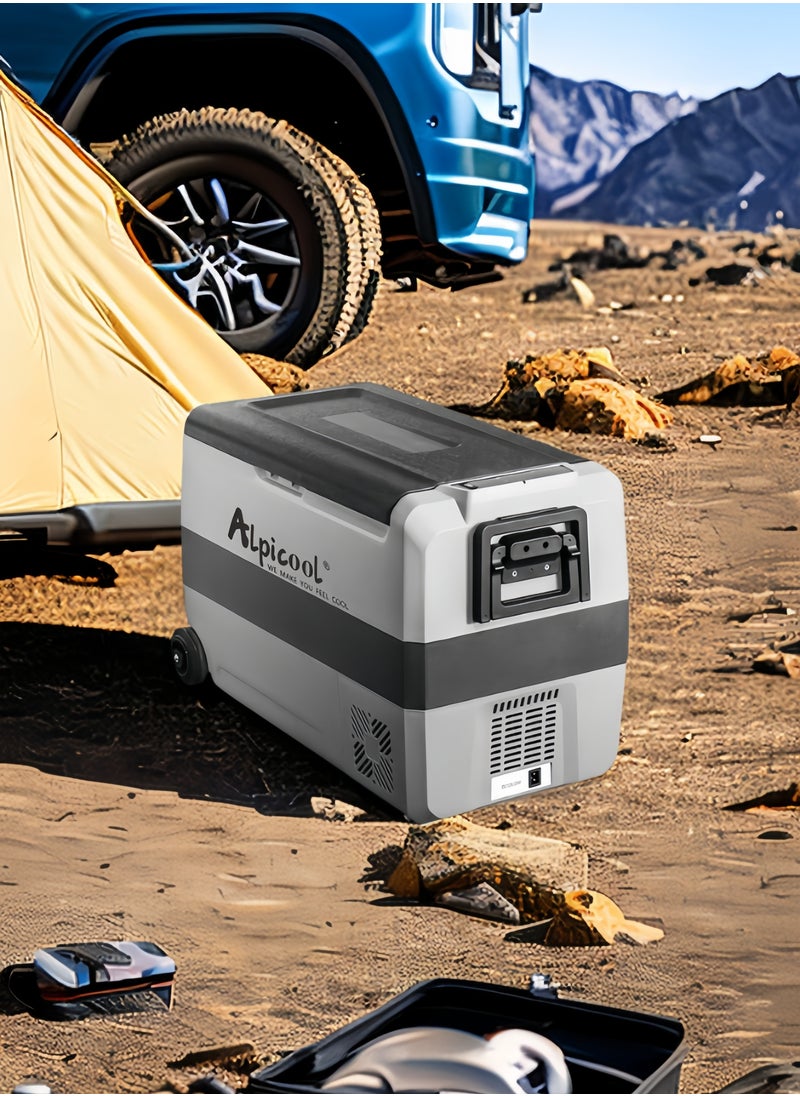 Alpicool - Alpicool T60 60L Car Fridge, Portable Car Refrigerator 12/24V, Fridge Small, Camping Accessories, for Camping, Road Trip, Picnic,-20°C Cooling Power! Keep Food Fresh, Enjoy Ice Drinks Anywhere - Image 1