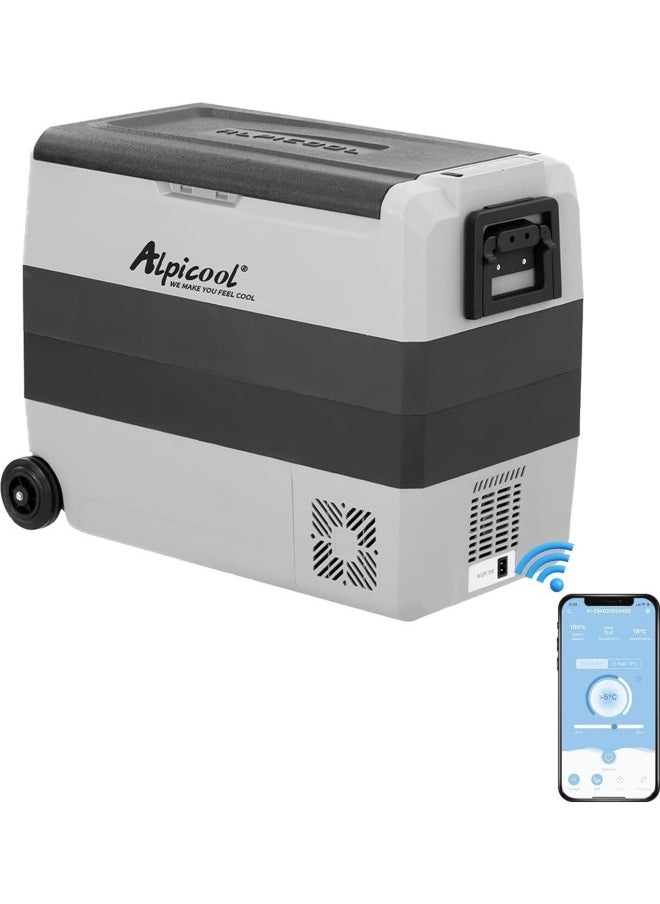 Alpicool - Alpicool T60 60L Car Fridge, Portable Car Refrigerator 12/24V, Fridge Small, Camping Accessories, for Camping, Road Trip, Picnic,-20°C Cooling Power! Keep Food Fresh, Enjoy Ice Drinks Anywhere - Image 1