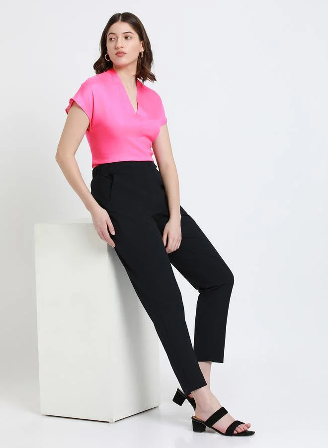 Dennis Lingo V Neck Regular Fit Solid Top by Styli