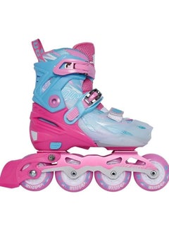 Cougar Roller Skate Shoe Cougar Model 333 For Adult Adjustable Roller Skates with 4 Illuminating Pu Wheels, Outdoors and Indoors Roller Blades for Boys Girls Beginners Color : pink Size : 32-35  - Image 2