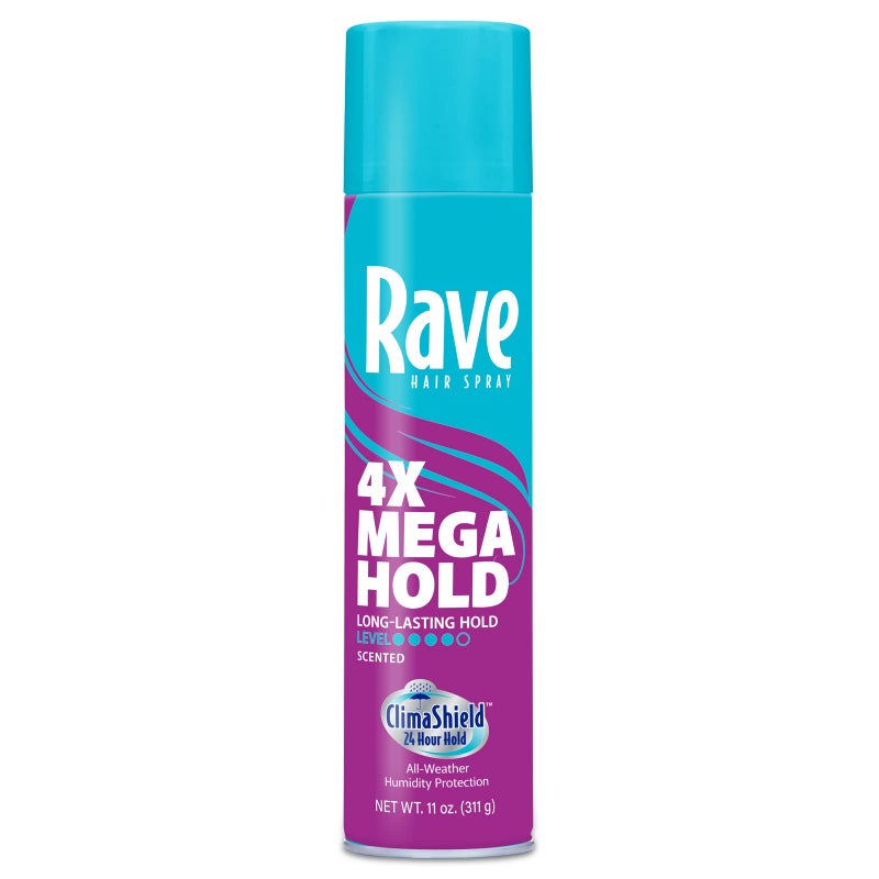 Rave 4X Mega Long-Lasting Firm Hold Scented Hair Spray for Heat Protection, Volume and Shine - ClimaShield for Extra Humidity & Minimizes Frizz - Image 1