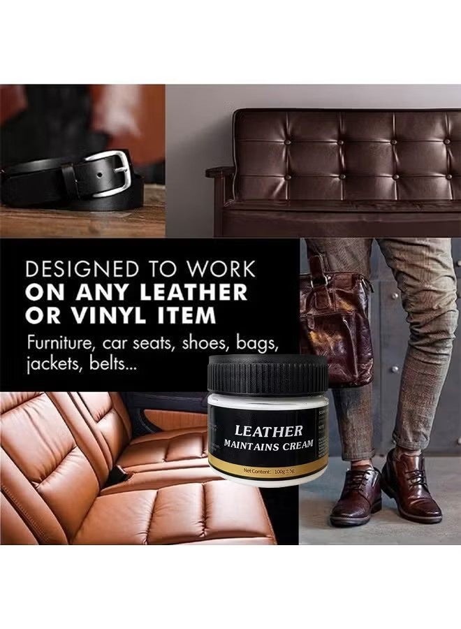 WILLIAM WEIR Leather Maintains Cream 100g - Cleaner Suitable For Leather And Artificial Leather Car Seats Furniture Sofa Clothing Shoes Leather Belts Bag Purse - Image 2