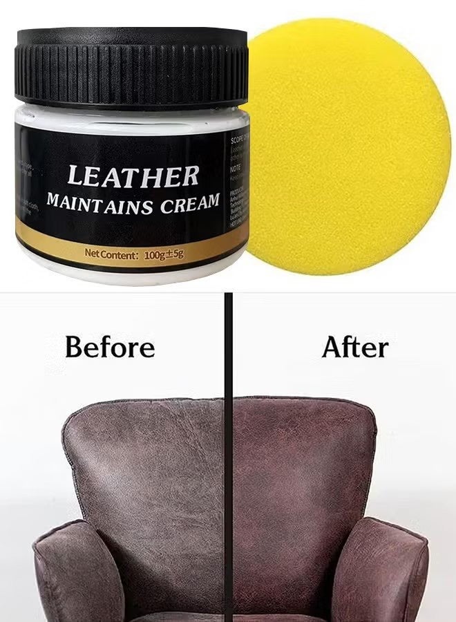 WILLIAM WEIR Leather Maintains Cream 100g - Cleaner Suitable For Leather And Artificial Leather Car Seats Furniture Sofa Clothing Shoes Leather Belts Bag Purse - Image 1