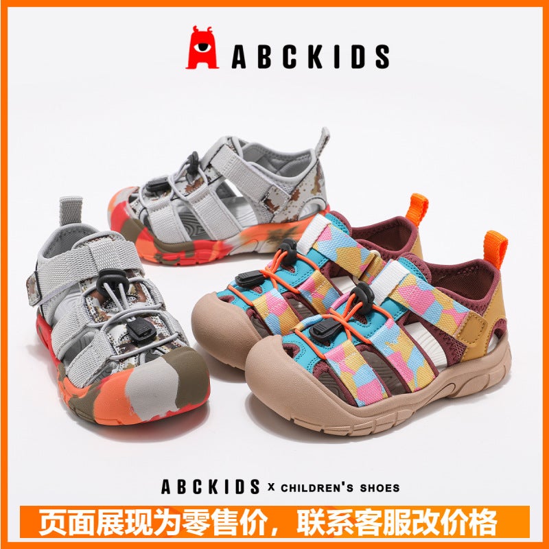 Abckids Kidsren'S Shoes Boys' Toe-Cap Sandals 2025 Kidsren'S Shoes Medium And Large Kidsren'S Non-Slip Beach Shoes - Image 2