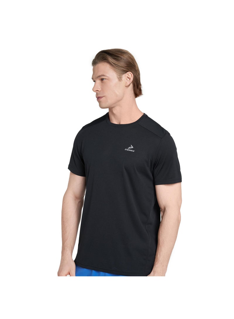 Demix Demix Men’s Training Black T-Shirt – MOVI Wick Moisture-Wicking, Breathable Fabric, Freedom of Movement, Gym & Outdoor Workout Tee - Image 4