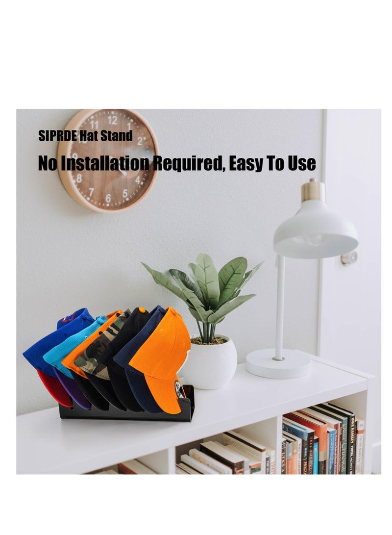 SYOSI Hat Organizer for Baseball Caps, 2 Pack Acrylic Hat Holder for 14 Baseball Caps, Fashionable Decorations, Space Saving, No Install Hat Display Stand for Bedroom, Closet, Dresser (Black) - Image 2