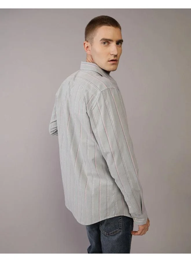 American Eagle AE Striped Slim Fit Oxford Button-Up Shirt