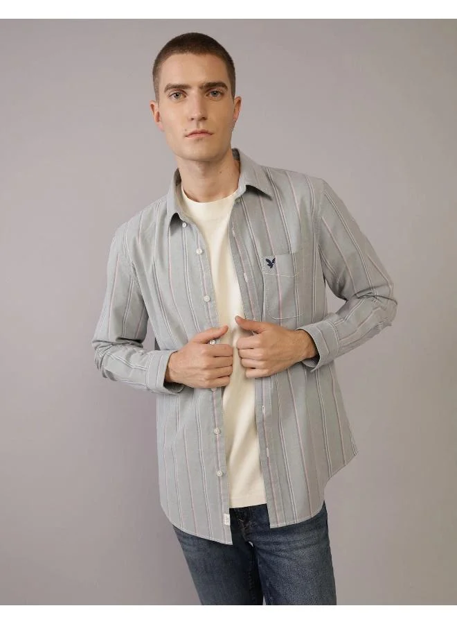 امريكان ايجل AE Striped Slim Fit Oxford Button-Up Shirt