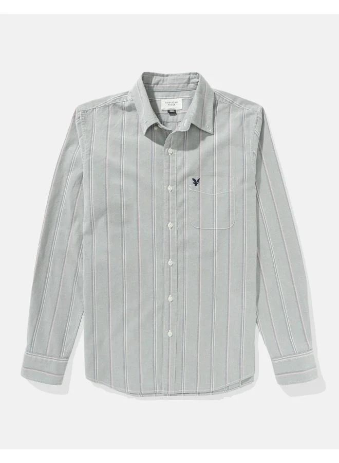 امريكان ايجل AE Striped Slim Fit Oxford Button-Up Shirt