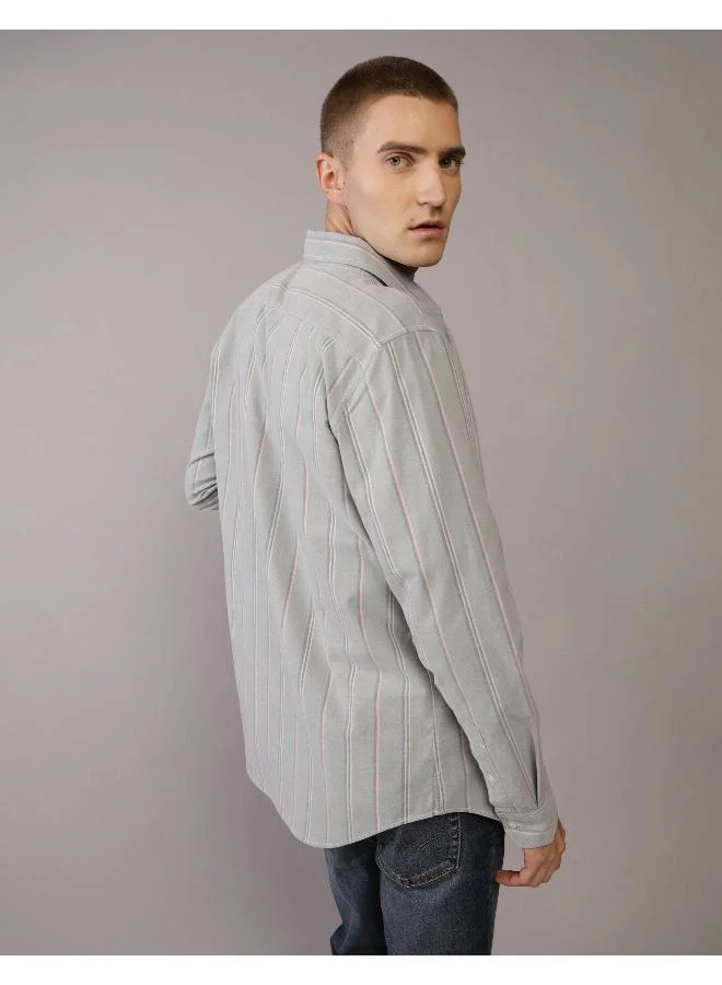 امريكان ايجل AE Striped Slim Fit Oxford Button-Up Shirt