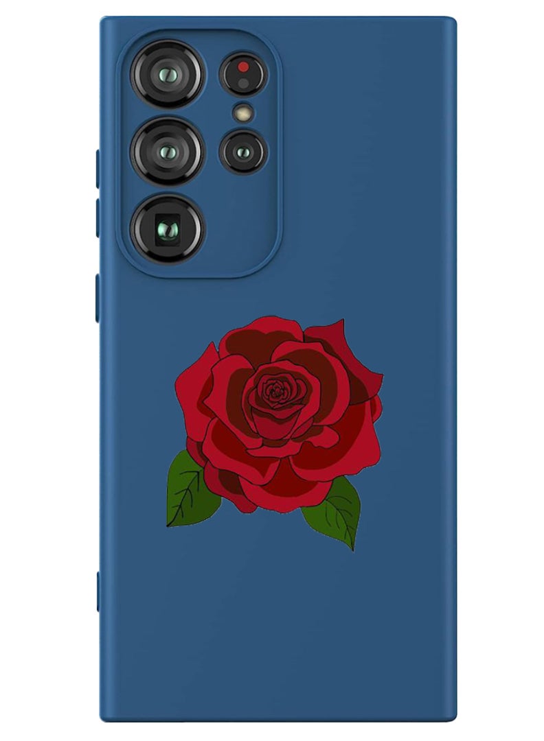 Theodor غطاء سليم واقي من السيليكون السائل مع حماية كاملة للجسم، مضاد للخدش وصدمات، لSamsung Galaxy S24 Ultra (أزرق) - وردي 1 - Image 1