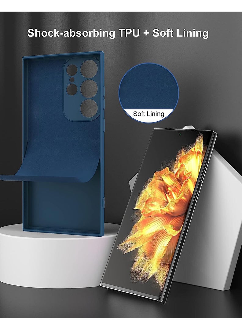 Theodor غطاء سليم واقي من السيليكون السائل مع حماية كاملة للجسم، مضاد للخدش وصدمات، لSamsung Galaxy S24 Ultra (أزرق) - وردي 1 - Image 3