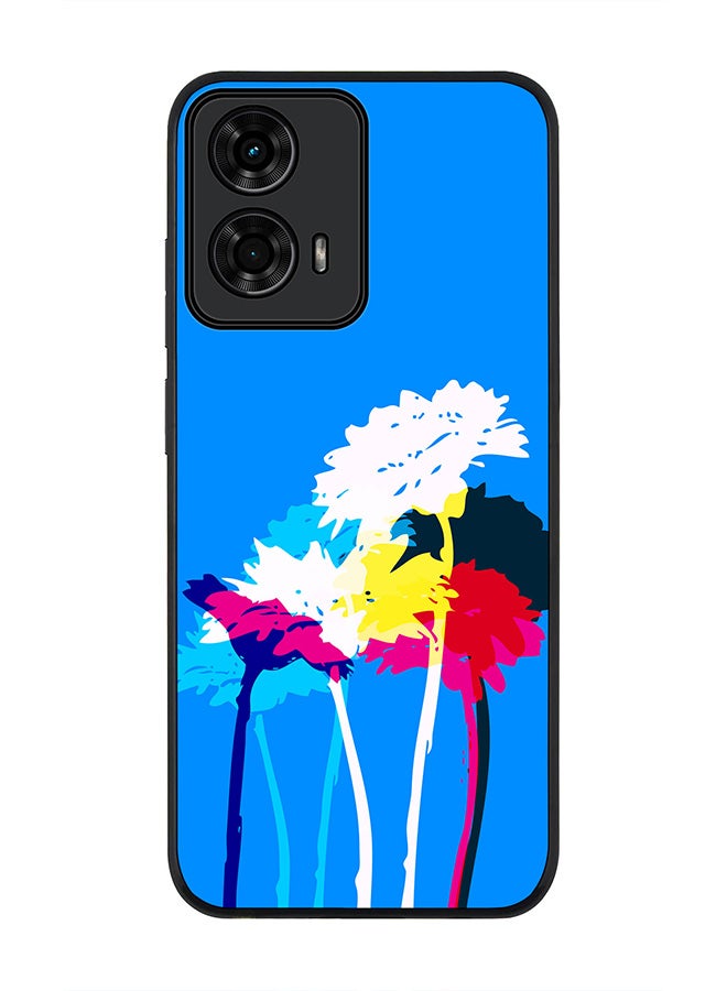 Stylizedd For Motorola Moto G04 / G04s Case,Slim fit Camera Protection, Shockproof Thin Phone cover - Bleeding Flowers (Blue) - Image 1