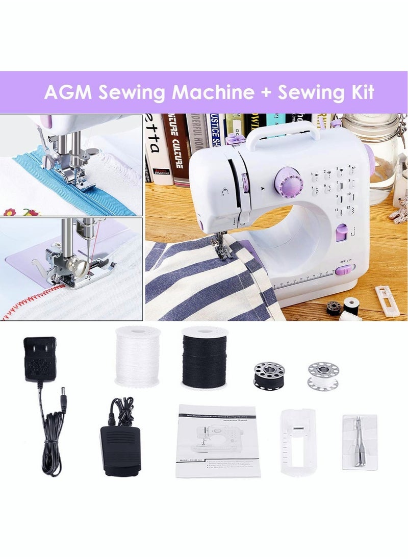 ASIV Electric Sewing Machine, 12-Needle Two-Way Household Portable Sewing Machine for Sewing Clothing, Overlocking, Buttonholes  - Image 5