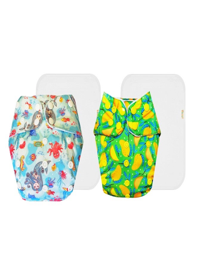 حفاضات قماشية فاخرة من دمبلدو مع حشوة قطنية (عبوة من قطعتين) | ملائمة تمامًا | وسادة ماصة بست طبقات | سريعة الجفاف | مثالية للأطفال الصغار | من 3 أشهر إلى 3 سنوات | للجنسين - Image 1