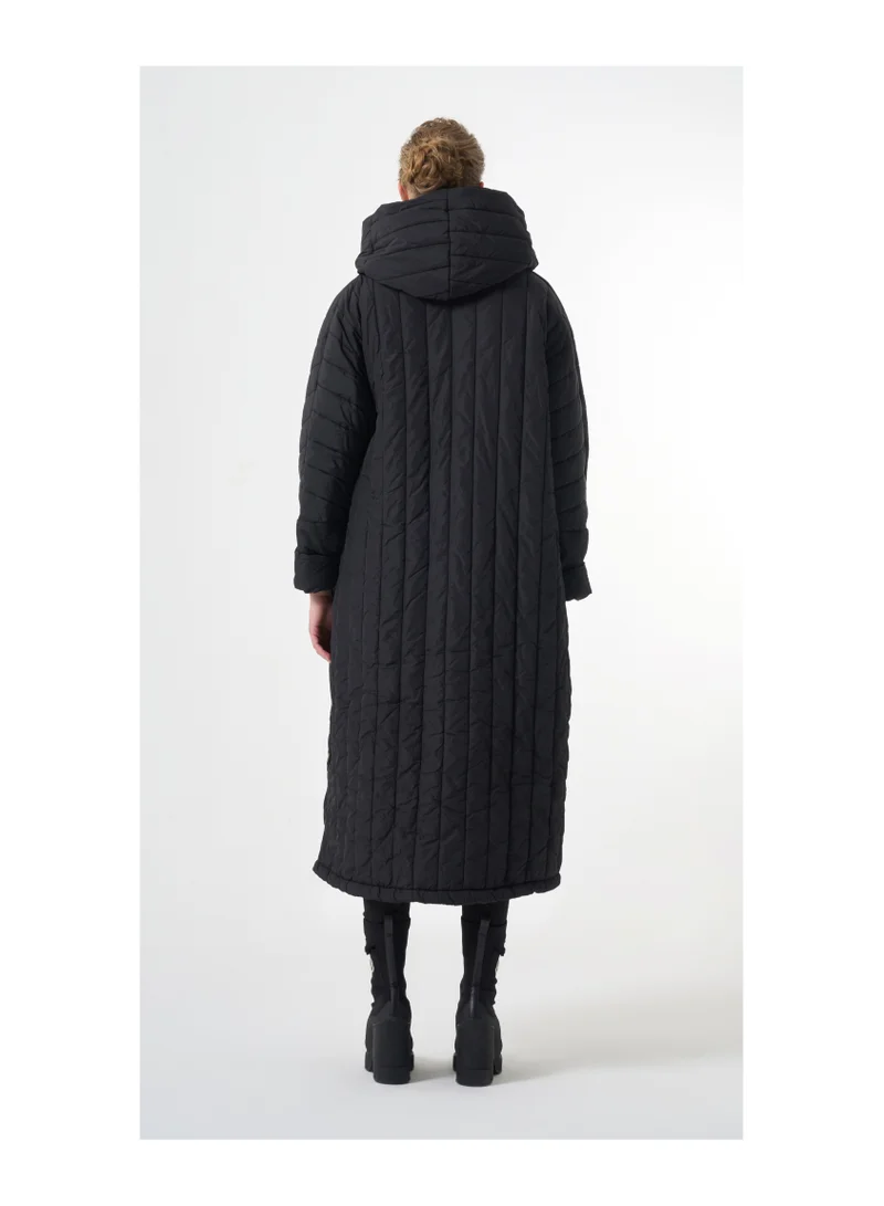 MissWhence Plus Size Puffer Jacket - Black