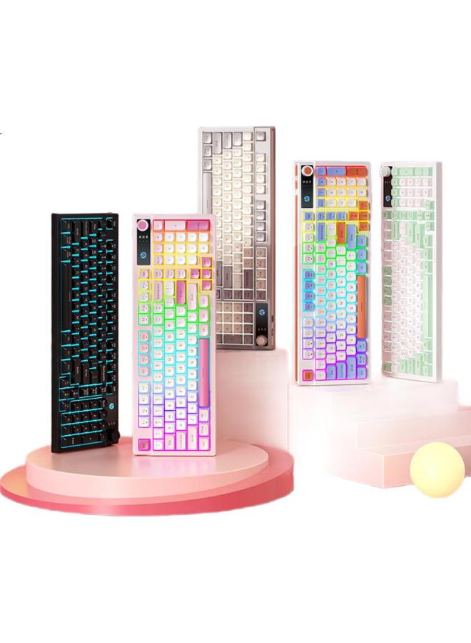 HP Hp K500F Mechanical Feel Keyboard Wireless Bluetooth Three Modes Silent Multi-Function Knob Office Gaming Desktop Laptop Universal Keyboard Tri-Color Milk Yellow - Image 2