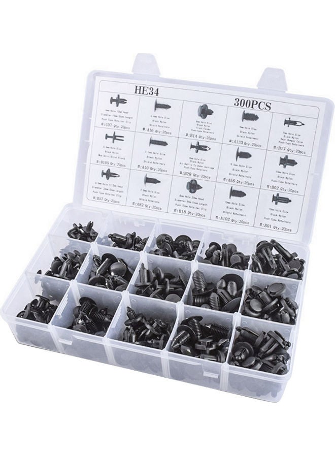 NIBEMINENT 300 Piece Car Body Push Pin Bumper Buckle Moulding Clip Kit Multicolour 28x6x17cm - Image 4