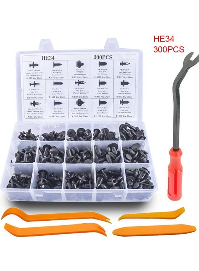 NIBEMINENT 300 Piece Car Body Push Pin Bumper Buckle Moulding Clip Kit Multicolour 28x6x17cm - Image 2