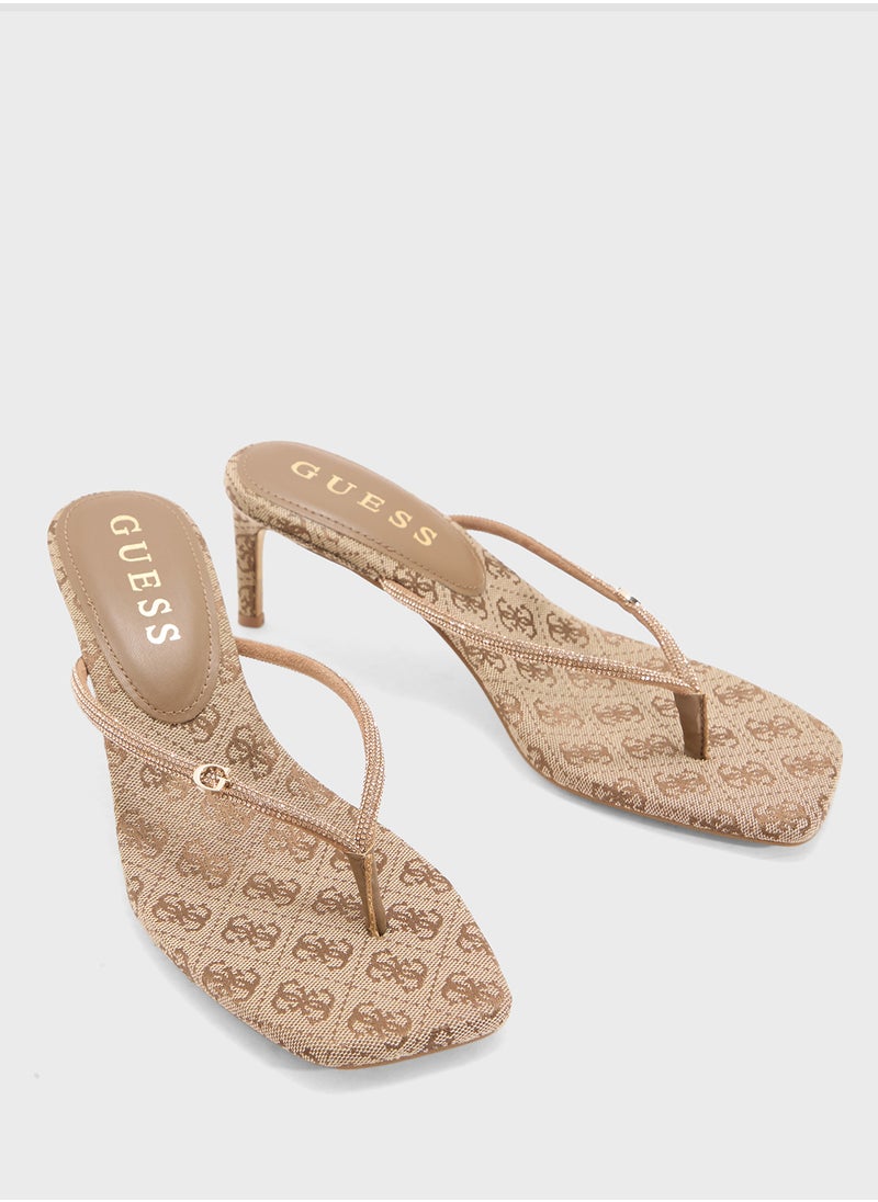 GUESS Single Strap Mid Heel  Sandals  - Image 4