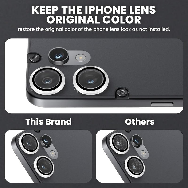 FIRST MART Camera Lens Protectors for Nothing CMF 2 Pro (6.77 Inches) Tough HD Individual Aluminum Alloy Lens Ring Cover, Scratch Resistant, Thin Lens Protection| Silver, 1 Pack - Image 2