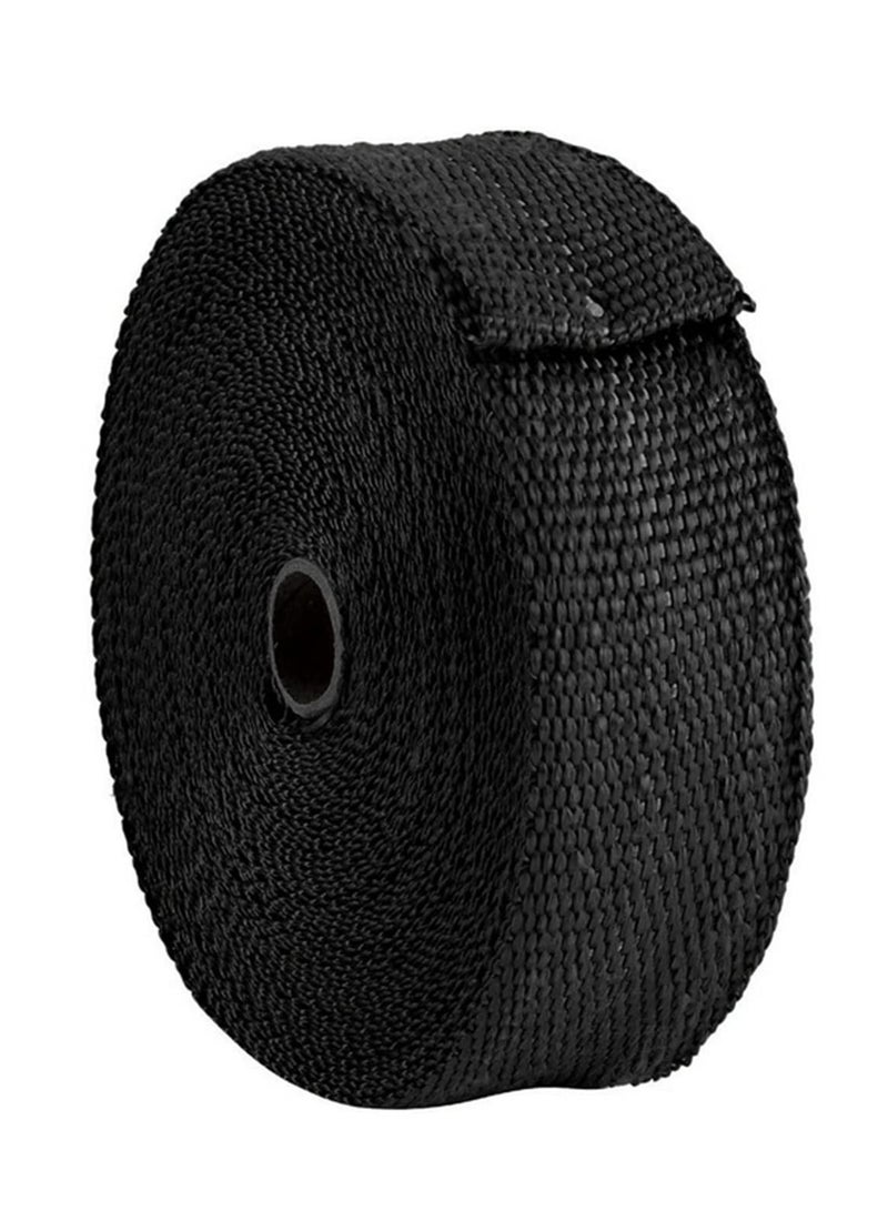 Generic 10M*5cm Black Exhaust Heat Wrap Roll for Motorcycle Fiberglass Heat Shield Tape with Stainless Steel Ties High Temperature Resistance Durable Protection  - Image 2