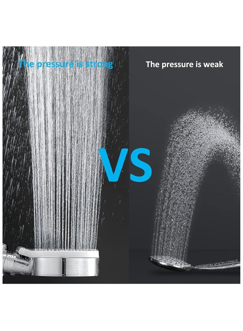 HaHaHai High Pressure Shower Head, Water Saving Hand Shower, 5 Jet Types for Bathing and Spa Handheld Shower Head(Silver) - Image 4