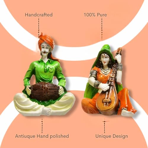 Karigaari India Set of 2 Beautiful Village Rajasthani Couple - Image 5