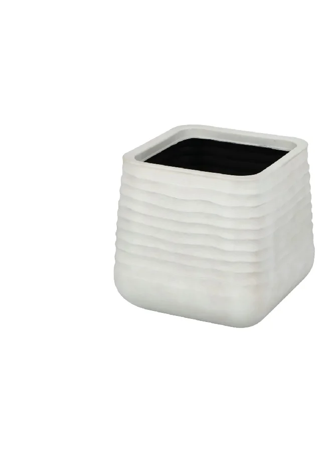 serene Durable Fiberglass Planter Sand White 38 x 37 cm GL8602B.15