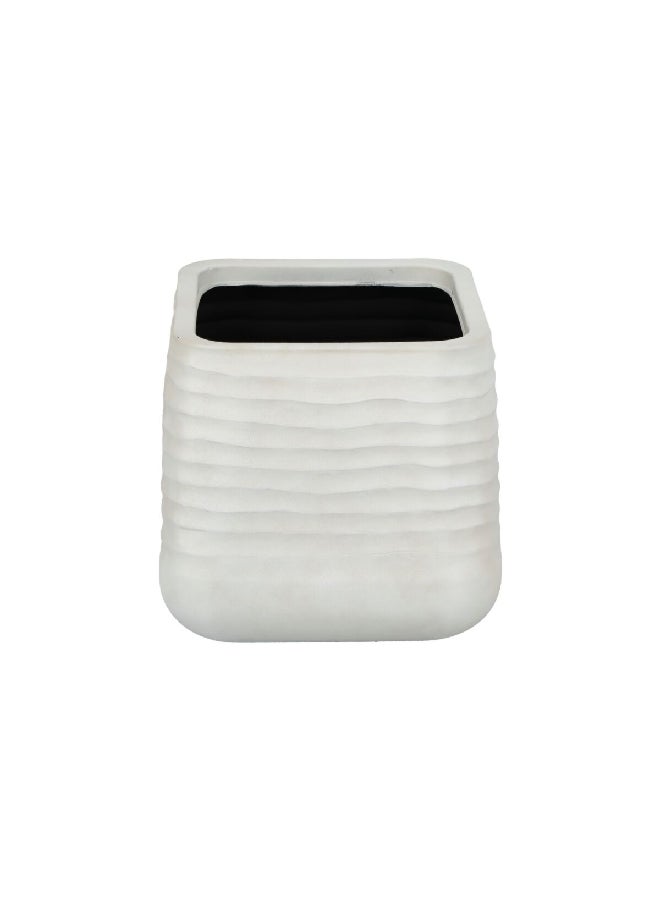 serene Durable Fiberglass Planter Sand White 38 x 37 cm GL8602B.15 - Image 1