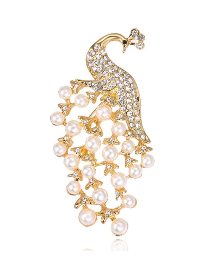 NIBEMINENT Peacock Shaped Jacket Brooch - Image 1