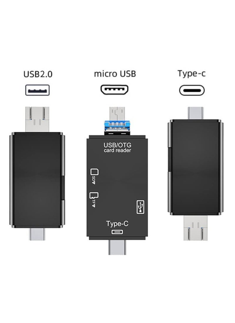 joyzzz - SD Card Reader, 6-in-1 USB C/Micro/USB Memory Reader Camera Viewer, USB 3.0 SD Card Reader Adapter Used for SD-3C SD Micro SD TF SDXC SDHC MMC RS-MMC Micro SDXC Micro SDHC UHS-I - Image 1