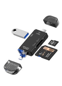 joyzzz SD Card Reader, 6-in-1 USB C/Micro/USB Memory Reader Camera Viewer, USB 3.0 SD Card Reader Adapter Used for SD-3C SD Micro SD TF SDXC SDHC MMC RS-MMC Micro SDXC Micro SDHC UHS-I  - Image 1