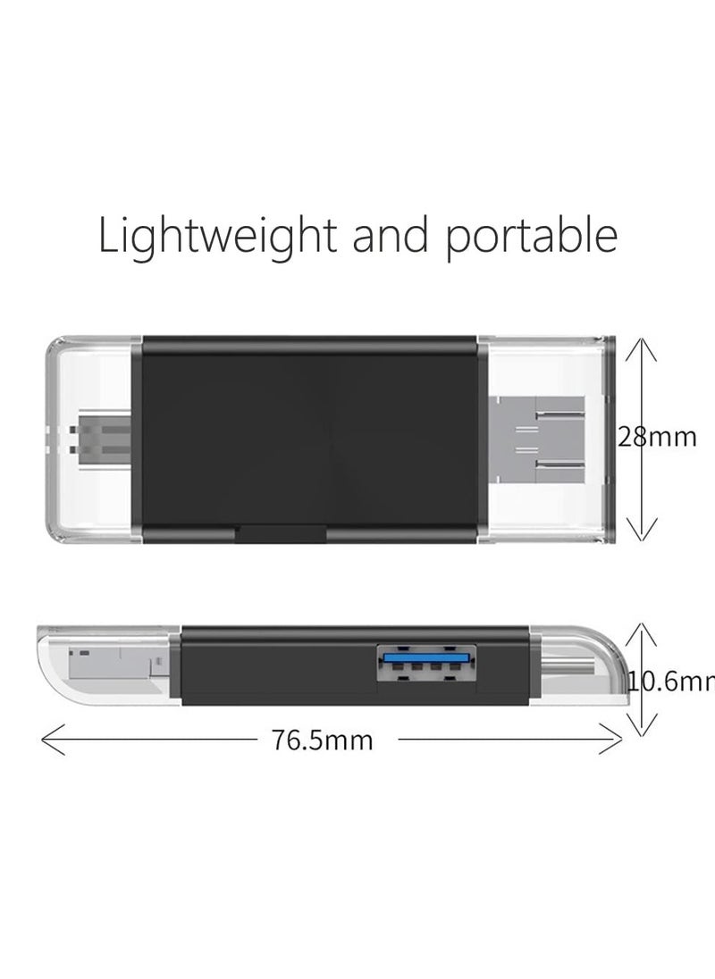 joyzzz - SD Card Reader, 6-in-1 USB C/Micro/USB Memory Reader Camera Viewer, USB 3.0 SD Card Reader Adapter Used for SD-3C SD Micro SD TF SDXC SDHC MMC RS-MMC Micro SDXC Micro SDHC UHS-I - Image 1
