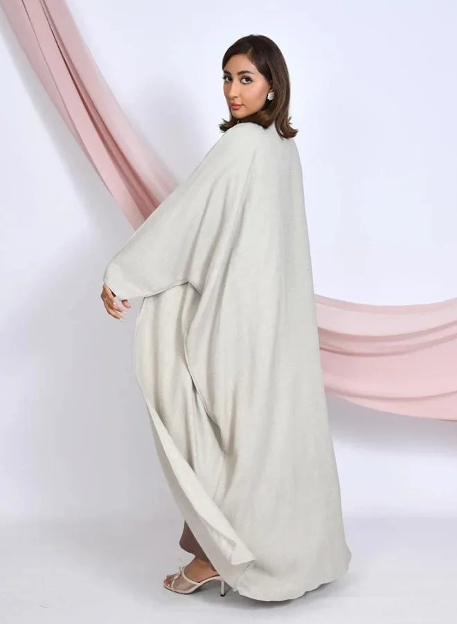 عبايات حوراء عباية عملية ربع بشت باللون الرمادي