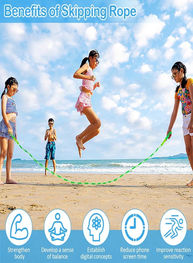 PEASUG Jump Rope for Kids, Adjustable Jump Ropes for 4 5 6 7 8 10 12, Tangle Free Jumping Rope Age 8-12, Segmented Soft Beaded Skipping Rope for Women Fitness (Green and Blue) - Image 5