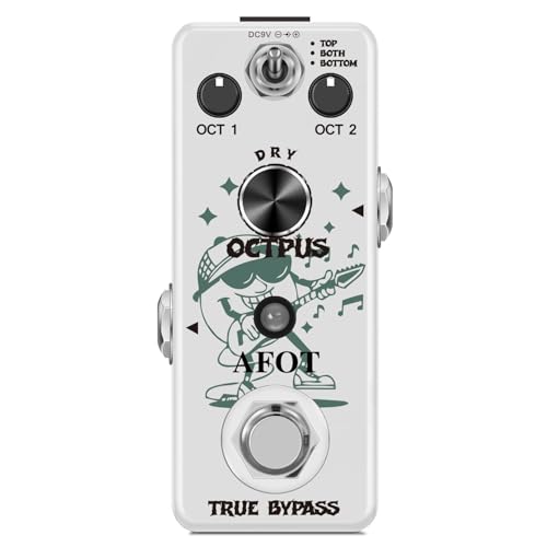 AFOT Polyphonic Octave Guitar Pedal, Digital Octave Mini Pedal,3 Modes Octave Shifter with Top/Both/Bottom Selection, Compact & Practical Aluminum Build, True Bypass for Electric Guitar - Image 1
