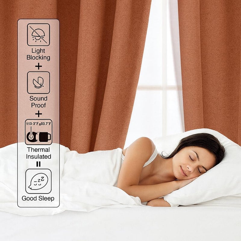 Amali Regal Dimout curtains with 16 Grommets in 2 panels Size (W132 x L 274cm) for living room Decor or bedroom window noise reduction and light blocking - Image 4