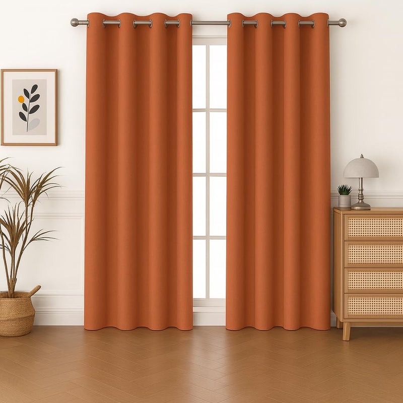 Amali Regal Dimout curtains with 16 Grommets in 2 panels Size (W132 x L 274cm) for living room Decor or bedroom window noise reduction and light blocking - Image 1