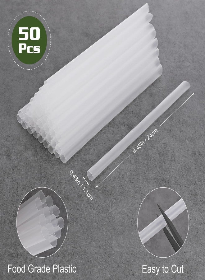 YINCL 50 Pcs Cake Dowel Rods - 9.5" Long 0.4" Diameter Plastic Straws Cake Dowels for Tiered Cakes, Cake Supports Cake Tier Stacking Kit - Image 4