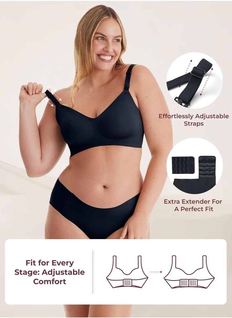Momcozy Nursing Bras for Breastfeeding, Seamless Ultra Comfort Maternity Bra, Natural Shape, Pregnancy Sleep Bralette  - Image 3