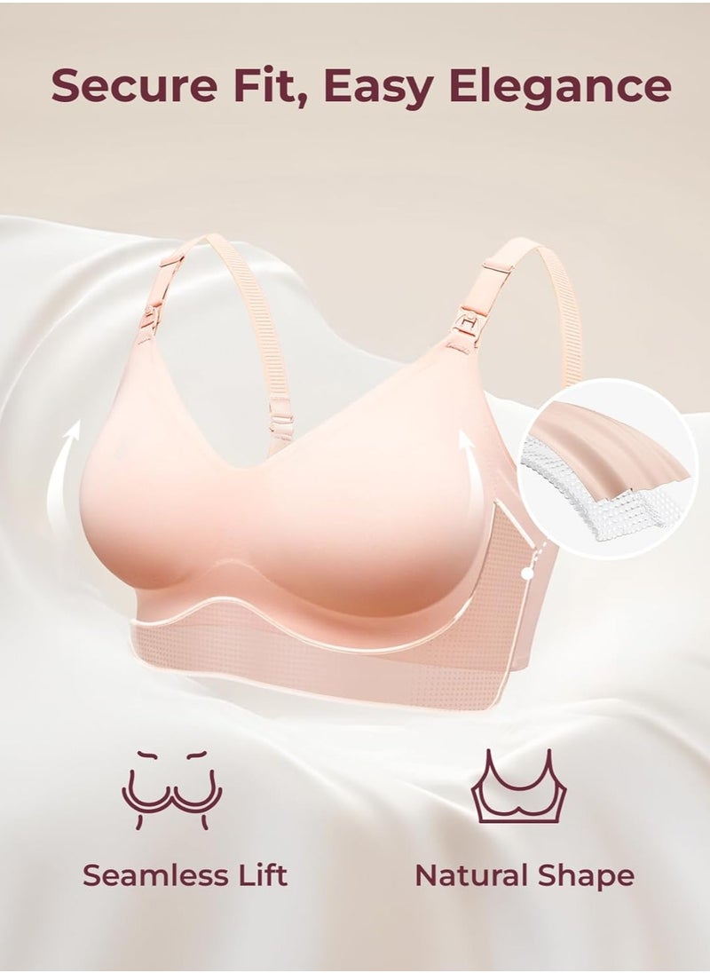Momcozy Nursing Bras for Breastfeeding, Seamless Ultra Comfort Maternity Bra, Natural Shape, Pregnancy Sleep Bralette  - Image 4