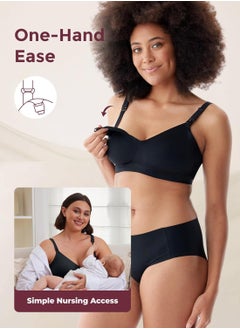Momcozy Nursing Bras for Breastfeeding, Seamless Ultra Comfort Maternity Bra, Natural Shape, Pregnancy Sleep Bralette  - Image 5