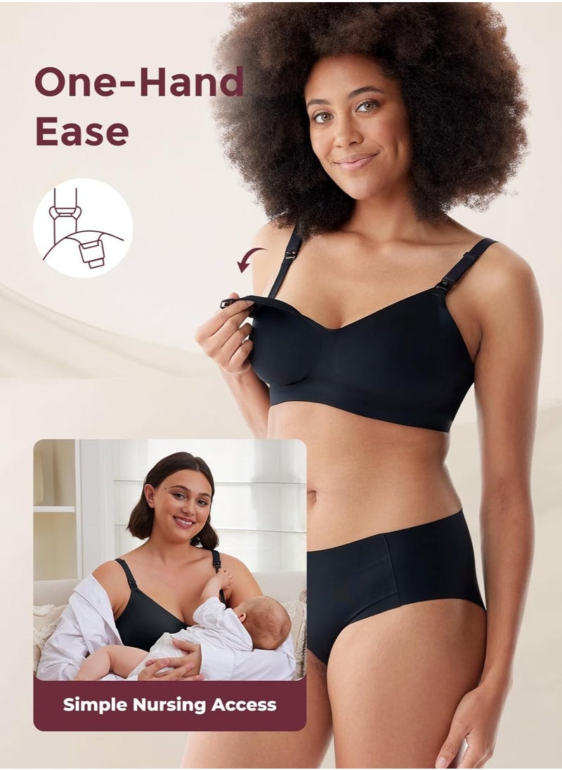 Momcozy Nursing Bras for Breastfeeding, Seamless Ultra Comfort Maternity Bra, Natural Shape, Pregnancy Sleep Bralette  - Image 5