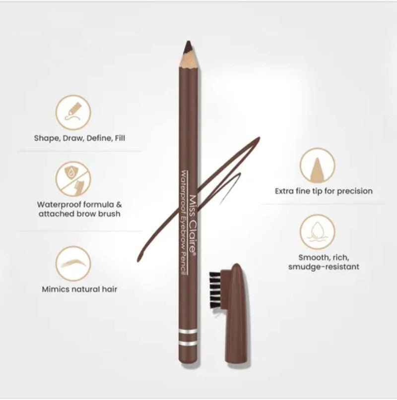 smudge proof Eyebrow Pencil with Brush water proof Eyebrow Definer Pencil Shade brown 6g Pack of 2 - Image 3