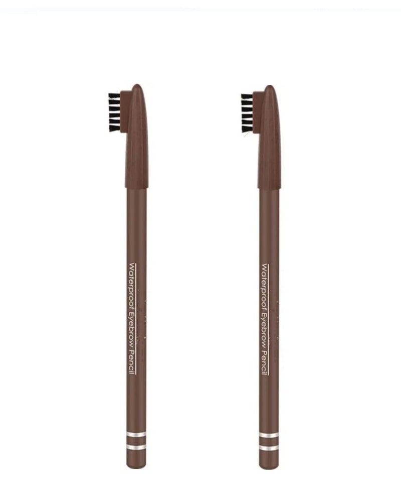 smudge proof Eyebrow Pencil with Brush water proof Eyebrow Definer Pencil Shade brown 6g Pack of 2 - Image 1
